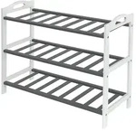 Relaxdays Schuhregal, HxBxT: 48 x 70 x 25 cm, Bambus, 3 Ebenen, f&uuml;r 9 Paar...
