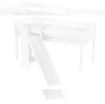 Erst-Holz Sch&ouml;nes Spielbett f&uuml;r Kinder mit Rutsche 90x200 Kiefer wei&szlig; V-60.21W-09