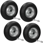 ECD Germany Schubkarrenrad 4er Set PU Vollgummi 4.80/4.00-8, pannensicher, &Oslash;390 mm,