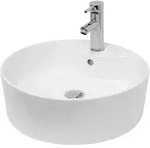 LuxeBath ECD Germany Aufsatzwaschbecken Keramik Wei&szlig; &Oslash;460&times;155 mm, rund, mit