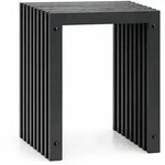 DanDiBo Lamellenhocker Hocker Metall Schwarz Eckig BASE Massiv 45 cm Modern