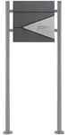 ML-Design ECD Germany Briefkasten mit Zeitungsfach Anthrazit-Silber aus Edelstahl mit