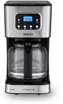 Sogo Programmierbare Kaffeemaschine 1,5L, 24‐Std‐Timer, Glaskanne,