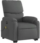 vidaXL Elektrischer Massagesessel mit Aufstehhilfe Dunkelgrau Stoff