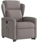 vidaXL Massagesessel mit Aufstehhilfe Taupe Stoff