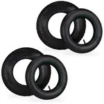 Relaxdays Schubkarrenrad mit Schlauch, 2er Set Ersatzreifen, 3.50-8", luftbereift,