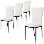 ML-Design &ndash; Esszimmerst&uuml;hle 4er Set Wei&szlig; | Samtbezug, R&uuml;ckenlehne,...