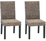 vidaXL Esszimmerstuhl 2 pcs Schwarz gewaschen 45 x 54 x 93 cm