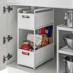 Yamazaki Tower Schrank-Aufbewahrungskorb Metall wei&szlig;