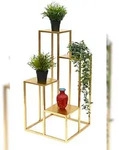 DanDiBo Blumentreppe Metall Gold 82 cm Pflanzentreppe Blumenst&auml;nder 96505