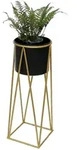 DanDiBo Blumenhocker mit Topf Metall Gold Schwarz L 70 cm Blumenst&auml;nder 96046