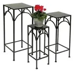 DanDiBo Blumenhocker Metall Schwarz Eckig 50 - 70 cm Blumenst&auml;nder 96132 3er...