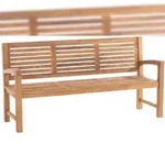 DELUKE Gartenbank Teakbank DAGAD - Holz Teak 180x59x92 cm | Holzbank 180 Cm