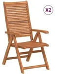 vidaXL Gartenst&uuml;hle 2 Stk. Klappbar Verstellbar Massivholz Akazie