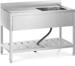 Royal Catering Sp&uuml;ltisch - 1 Becken - Edelstahl - 120 x 60 cm