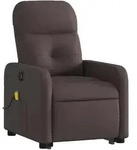 vidaXL Elektrischer Massagesessel mit Aufstehhilfe Dunkelbraun Stoff