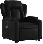 vidaXL Massagesessel mit Aufstehhilfe Elektrisch Schwarz Kunstleder