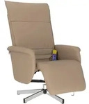 vidaXL Massagesessel mit Fu&szlig;teil Cappuccino-Braun Kunstleder
