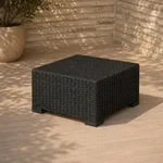 Allibert California Tisch anthrazit - Rattanoptik, Hocker, wetterfest, Outdoor 