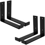 ML-Design 4er Set Regalhalterung 20x4x14 cm Schwarz Metall, L-Form Regalwinkel