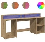 vidaXL LED-Schreibtisch Artisan-Eiche 200x55x91 Holzwerkstoff