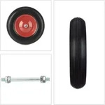 Relaxdays Schubkarrenrad 4.80 4.00-8, Vollgummi, Stahlfelge, mit Achse, Ersatzrad