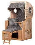 Mr. Deko Strandkorb Komplettset - bene living - Ammersee Single Teak - PE shell...