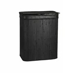 Relaxdays W&auml;schekorb mit Deckel, 2 F&auml;cher, Bambus, 100 l, faltbar, HxBxT: 60...