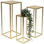 DanDiBo Blumenhocker Metall Gold Eckig Blumenst&auml;nder Beistelltisch 96506 3er...