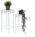 DanDiBo Blumenhocker Wei&szlig; Metall Eckig Blumenst&auml;nder 96314 2er Set...