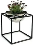 DanDiBo Blumenhocker Metall mit Topf Schwarz Silber 20 cm Blumenst&auml;nder 96256 S