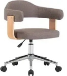 vidaXL Drehbarer B&uuml;rostuhl Taupe Bugholz und Stoff