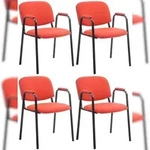 CLP 4er Set Stapelst&uuml;hle Ken Pro Stoff Stoff HBT: 79x53x55 cm rot