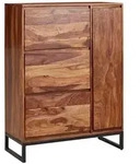 Schuhschrank FineBuy Schuhregal 88x120x40 cm Holz Massiv Schuhkommode Flur