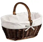 KESPER Einkaufskorb m. Textilfutter, brau 37x45x33cm