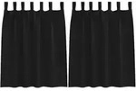 vidaXL Verdunkelungs-Vorh&auml;nge mit Ringen 2 pcs Schwarz 140 x 140 cm