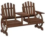 Outsunny-Gartenbank-154L x 65B x 102H cm-Verkohlt