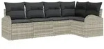 vidaXL Gartensofa-set 5 stk. Hellgrau Poly-Rattan