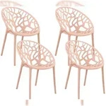 CLP 4er Set Gartenst&uuml;hle Hope Kunststoff HBT: 80x59x60 cm rosa