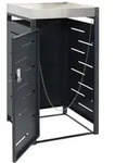Mendler 1er-M&uuml;lltonnenverkleidung HWC-H40b, M&uuml;lltonnenbox, Pflanzkasten