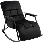 CLP Schaukelstuhl Elara Samt HBT: 66x61x100 cm schwarz Samt