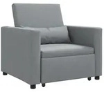 vidaXL Ausziehbare Schlafcouch Einzel Hellgrau 90 x 165 x 87 cm Stoff