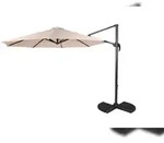 DELUKE Ampelschirm ULLA &radic;&ograve; 300cm Creme Aluminium Sonnenschirm mit St&auml;nder