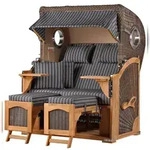 Mr. Deko Strandkorb Komplettset - bene living - Ammersee Teak - PE grau -...