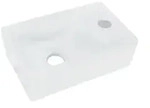 Aloni Keramik Design Handwaschbecken Wei&szlig; Hahnloch Rechts 30 x 18,5 x 9,5 cm