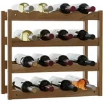 Relaxdays Weinregal, 16 Flaschen, Walnussholz, HBT: 38 x 42 x 21cm, Weinhalter...