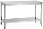 Bartscher Arbeitstisch aus Edelstahl mit Regal | 700 mm tief | 850 mm hoch
