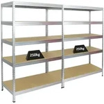PROREGAL Mega Deal 2er-Set Schwerlastregal Rivet | HxBxT 180x120x60cm | Fachlast