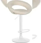 CLP Barhocker Olinda Stoff creme/wei&szlig;