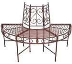 DELUKE Baumbank TINA Stahl Schwarz-braun 80x63x122cm Gartenbank...